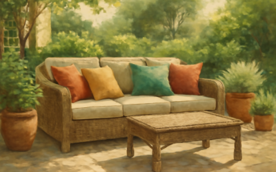 Quels coussins choisir pour une terrasse ou un jardin ? Illustration éditoriale : quels coussins choisir pour une terrasse ou un jardin