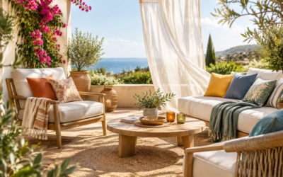Illustration éditoriale : quels textiles choisir pour décorer une terrasse